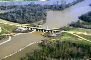 Yazoo River control structure over a river